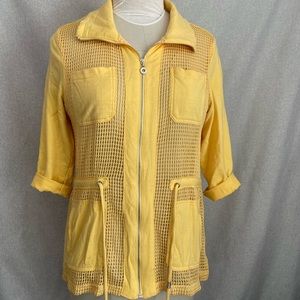 - Onque Casual Yellow Full Zip Womens  Jacket. Size M